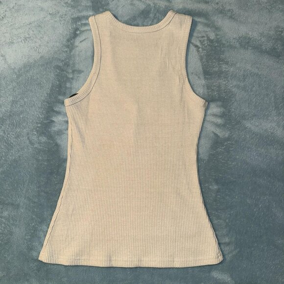 NWOT Khaki Ribbed Tank Top - Picture 6 of 7